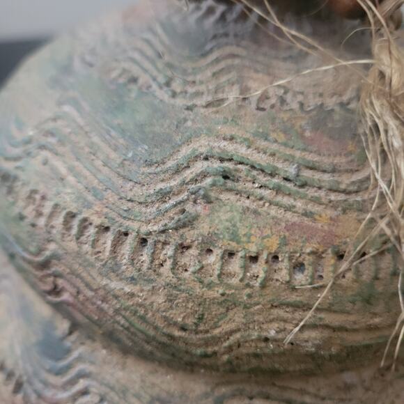 Rustic Terra Cotta Jug with Stopper Made in Mexico Unique - Picture 3 of 9